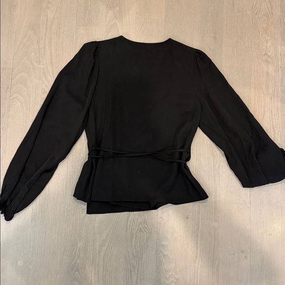Aritzia Wilfred Black Lilia Black Wrap Blouse, EUC, M - Picture 7 of 7